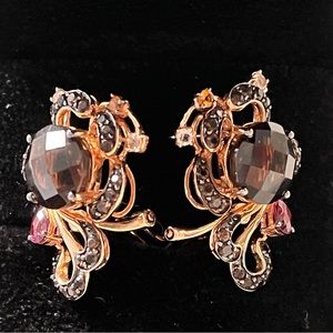 LeVian - 14K Rose Gold - Brown Smoky Quartz -  Earrings